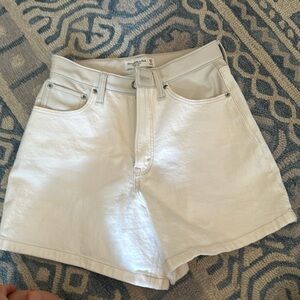 Abercrombie & fitch cream Mixed Fabric Curve Love High Rise Dad Short.